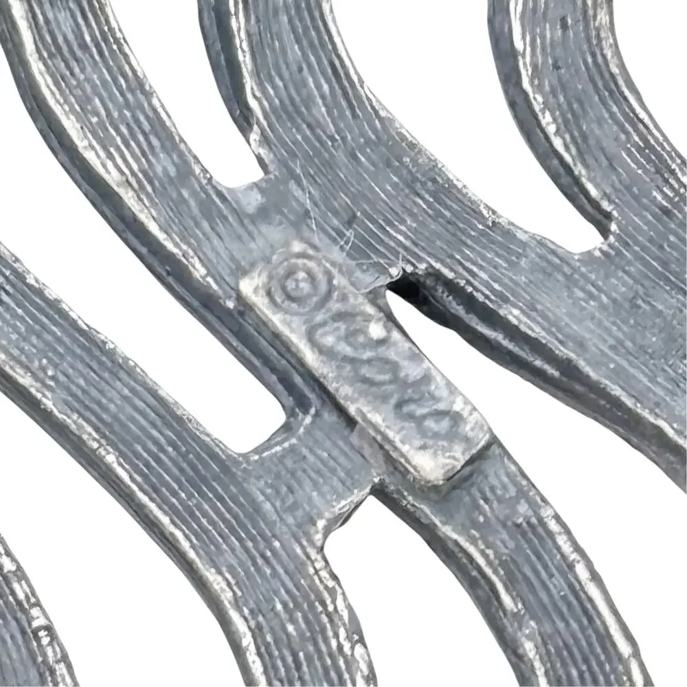 Vintage Coro Silver-Tone Openwork Wave Brooch